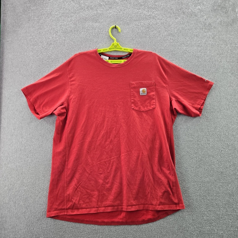 Carhartt Men Shirt XL Red TK4616-M Logo Short Sleeve